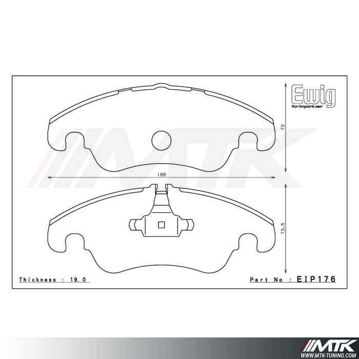 Plaquettes Endless ME20 EIP176 pour Ford Focus II